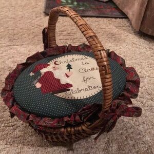 Rare Vintage 1970’s Hand woven Santa Basket